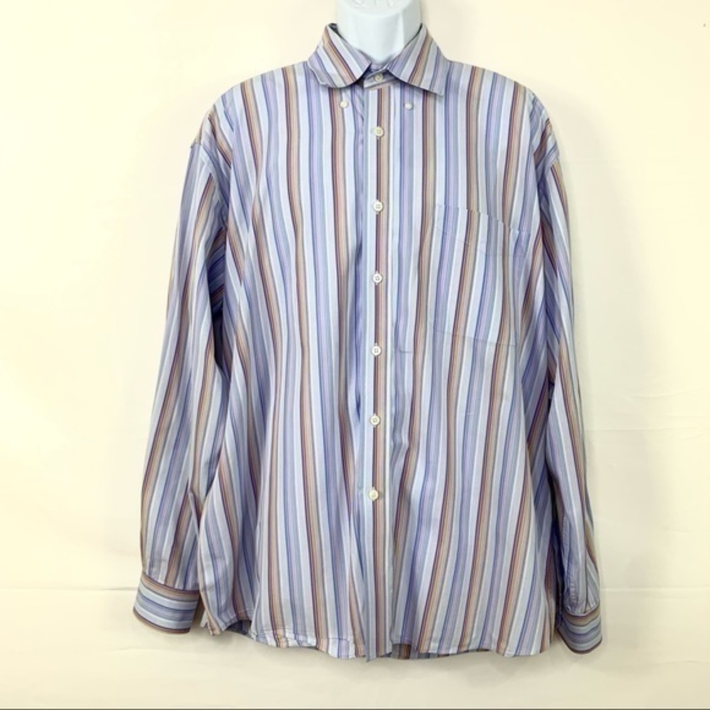 Alan Flusser Men’s Shirt Purple orange Sz XL